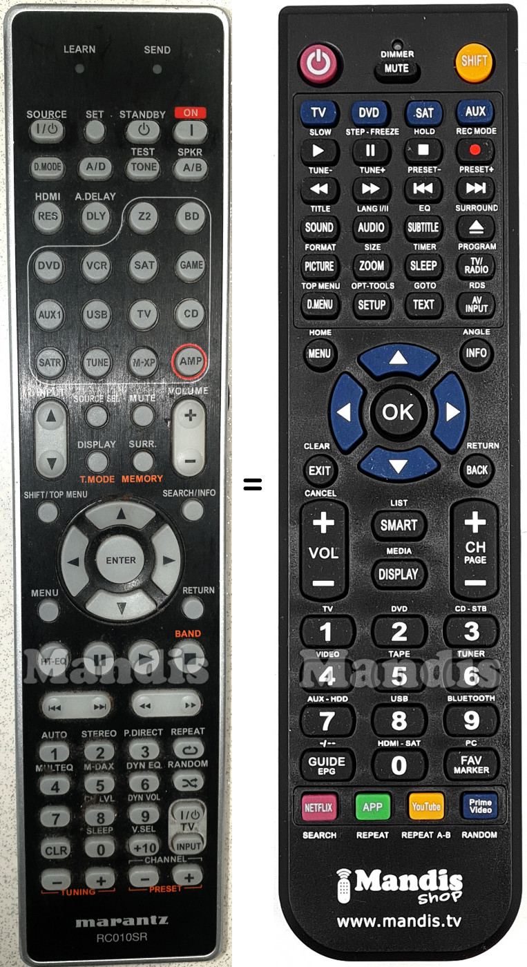 Telecomando equivalente Marantz RC010SR