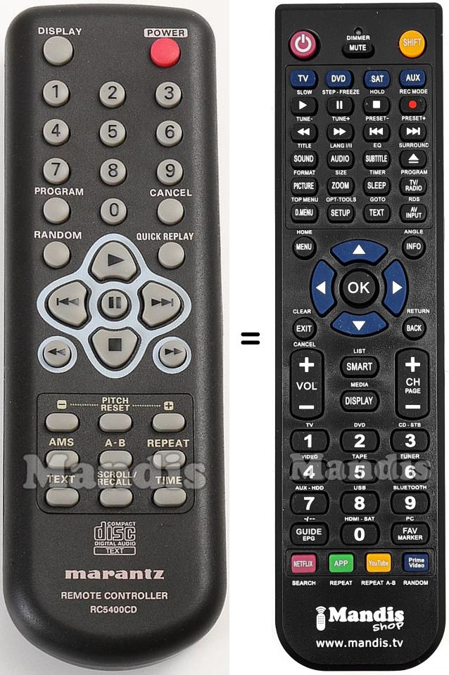 Telecomando equivalente RC5400CD