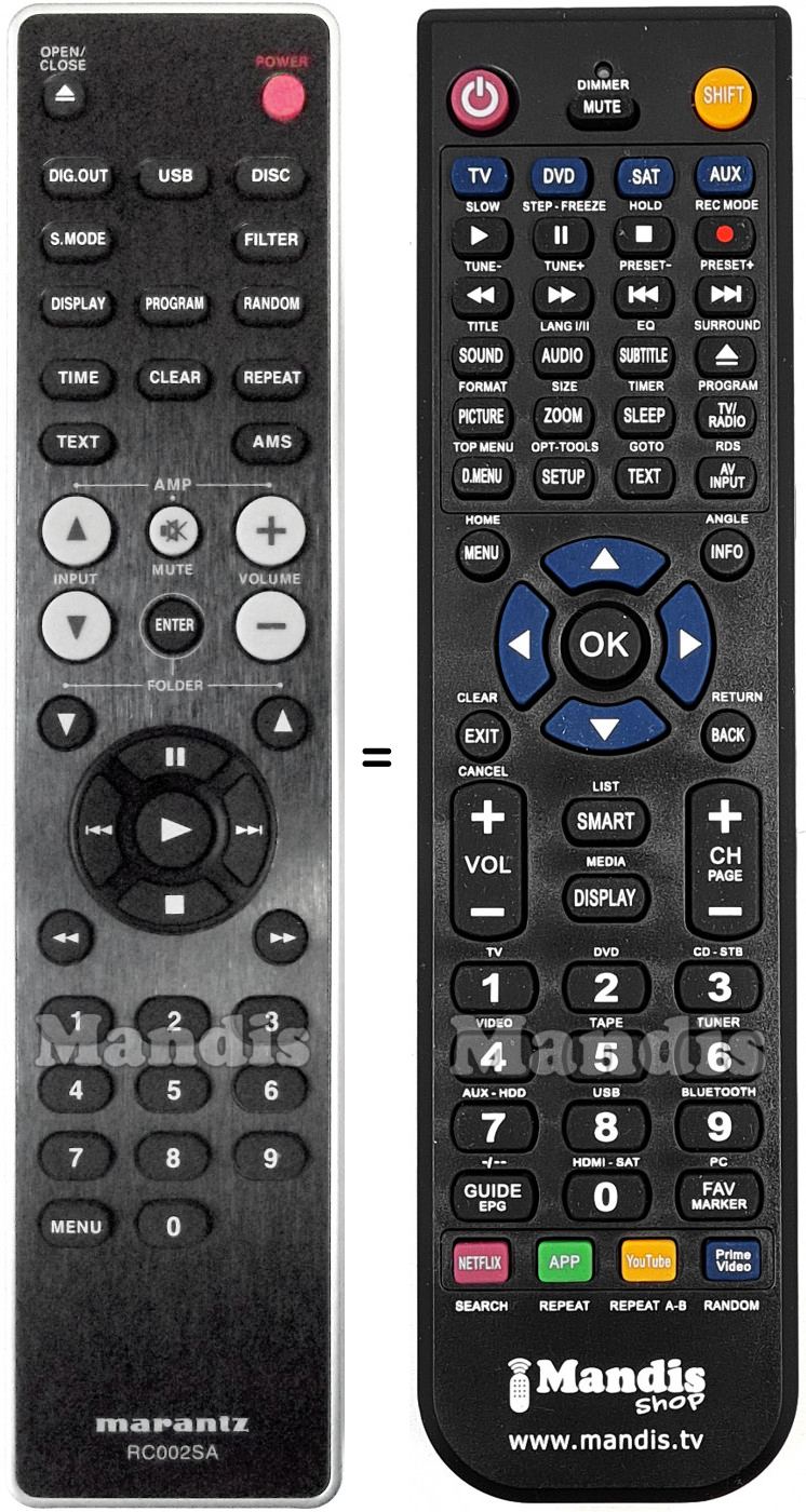Telecomando equivalente RC002SA