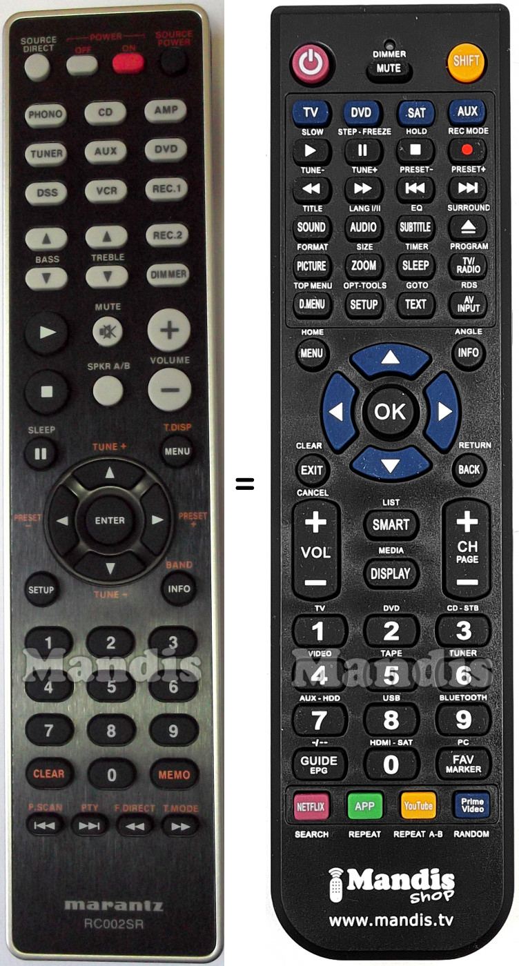 Telecomando equivalente Marantz RC002SR