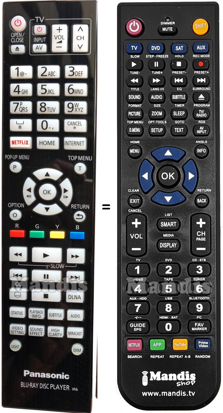 Telecomando equivalente Panasonic N2QAYA000128
