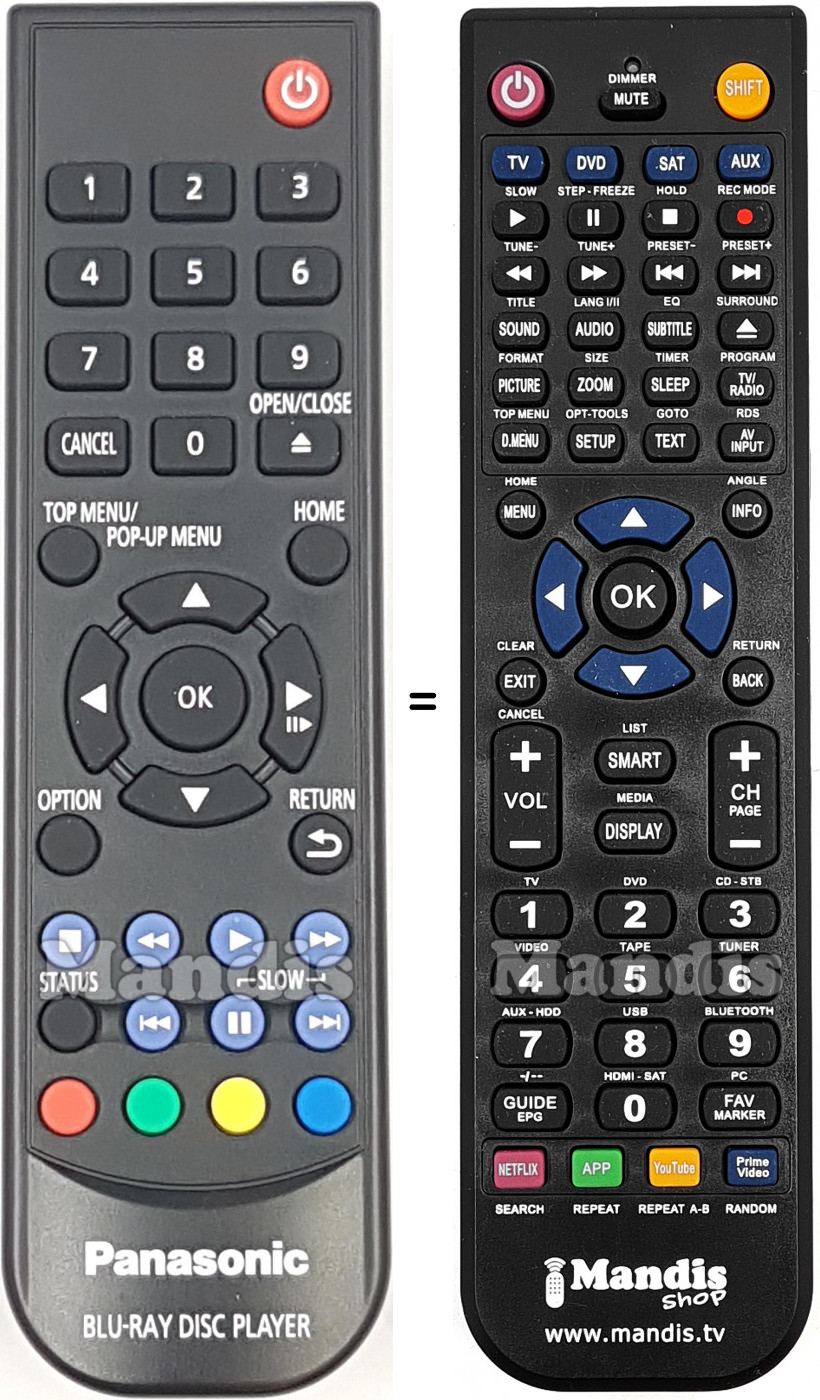 Telecomando equivalente Panasonic N2QAYA000205