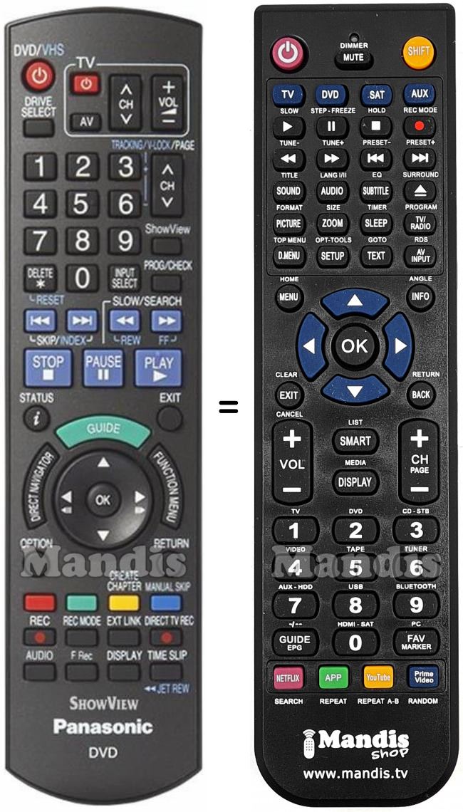 Telecomando equivalente Panasonic N2QAYB000232