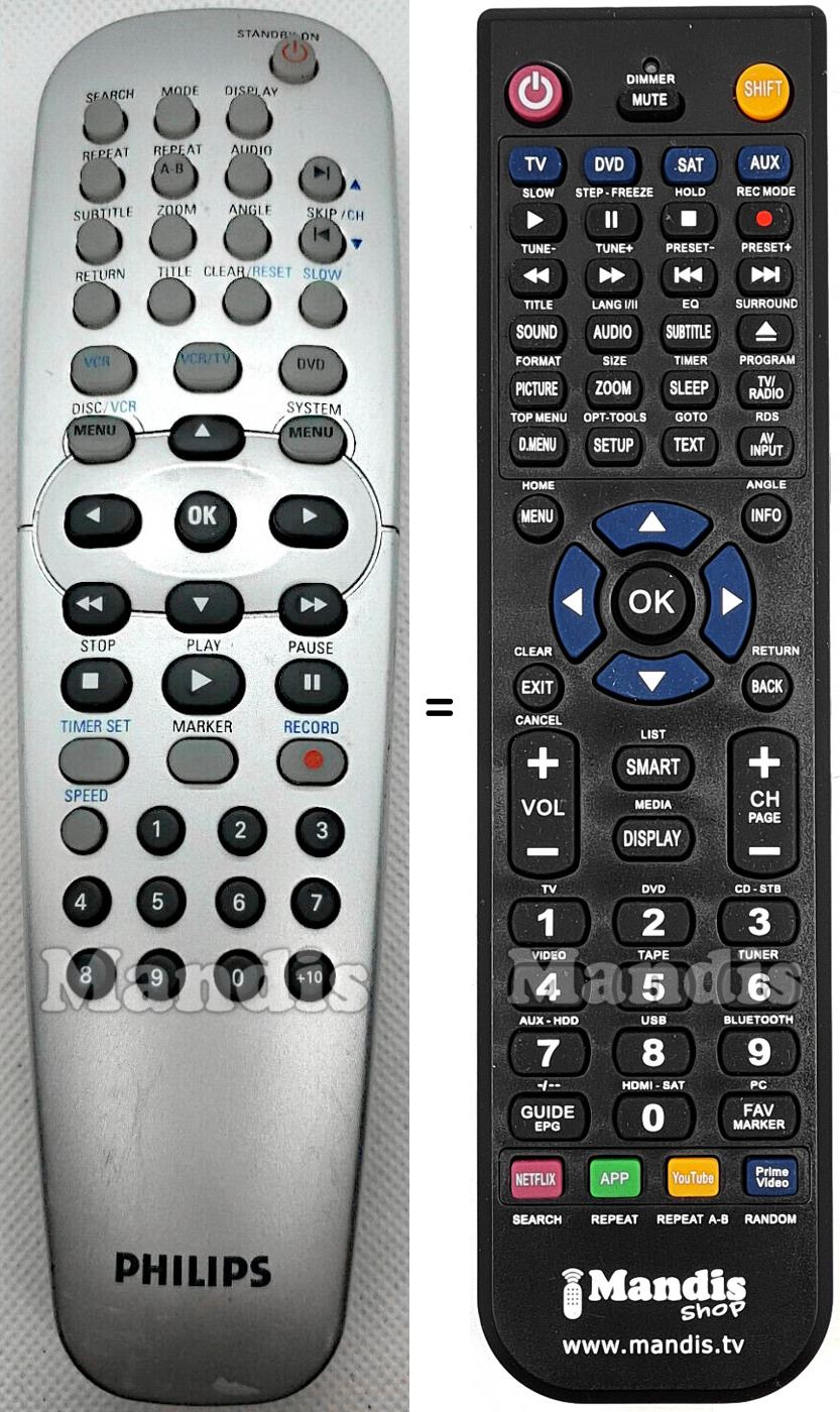 Telecomando equivalente Philips NA725UD