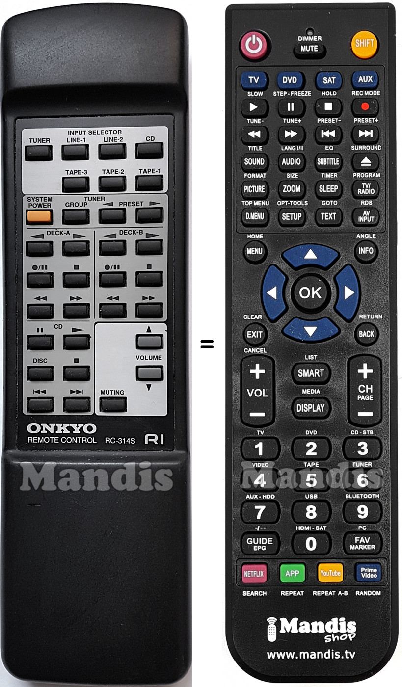 Telecomando equivalente RC-314S