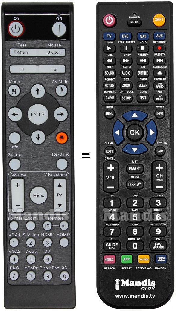 Telecomando equivalente Optoma X600