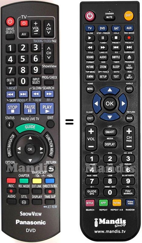 Telecomando equivalente Panasonic N2QAYB000470