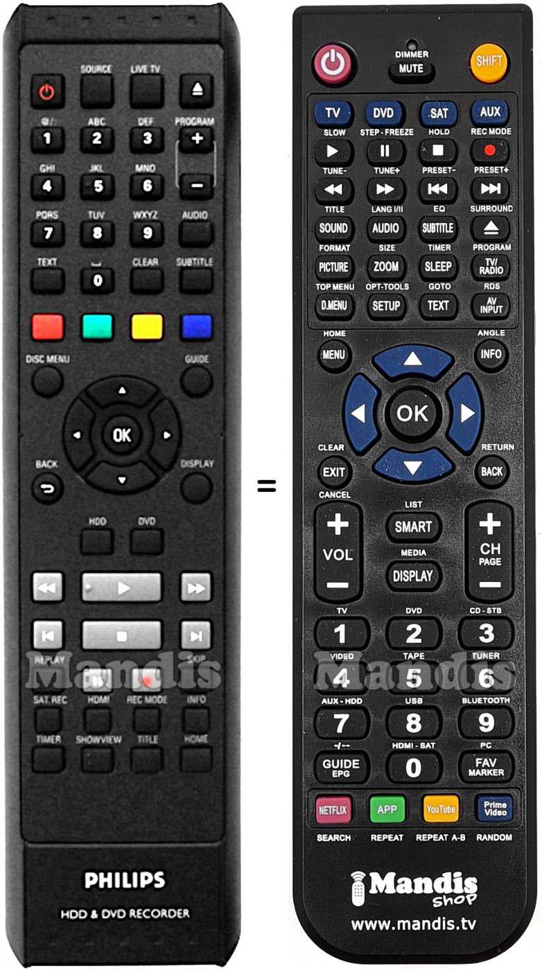 Telecomando equivalente Philips HDR370031