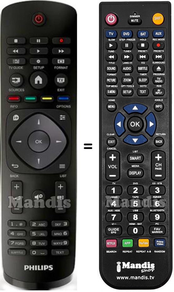Telecomando equivalente Philips YKF346001