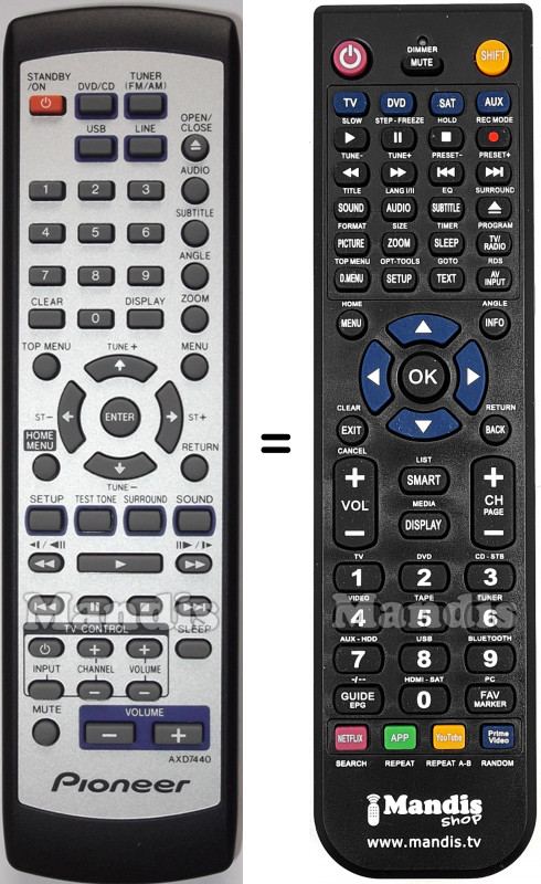 Telecomando equivalente Pioneer AXD7440