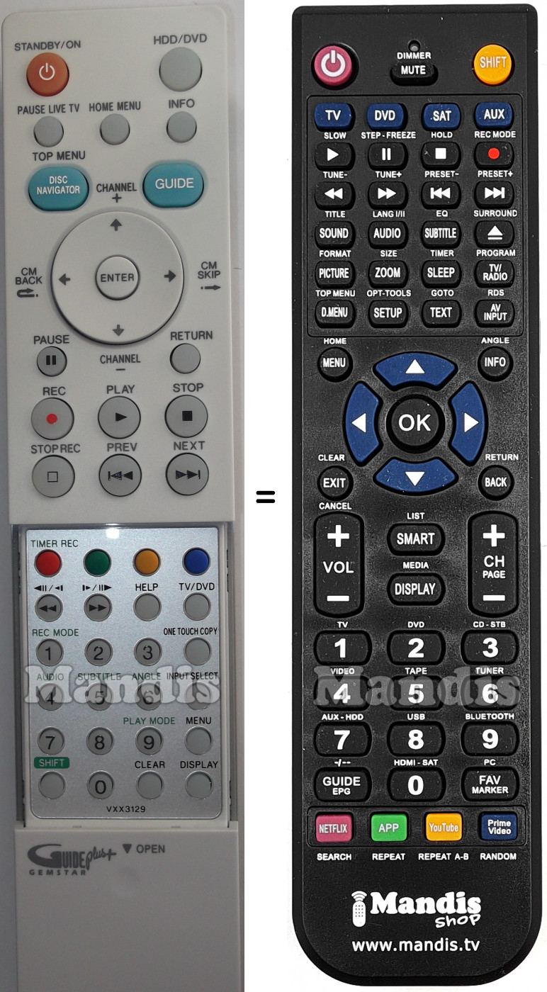 Telecomando equivalente Pioneer VXX3129