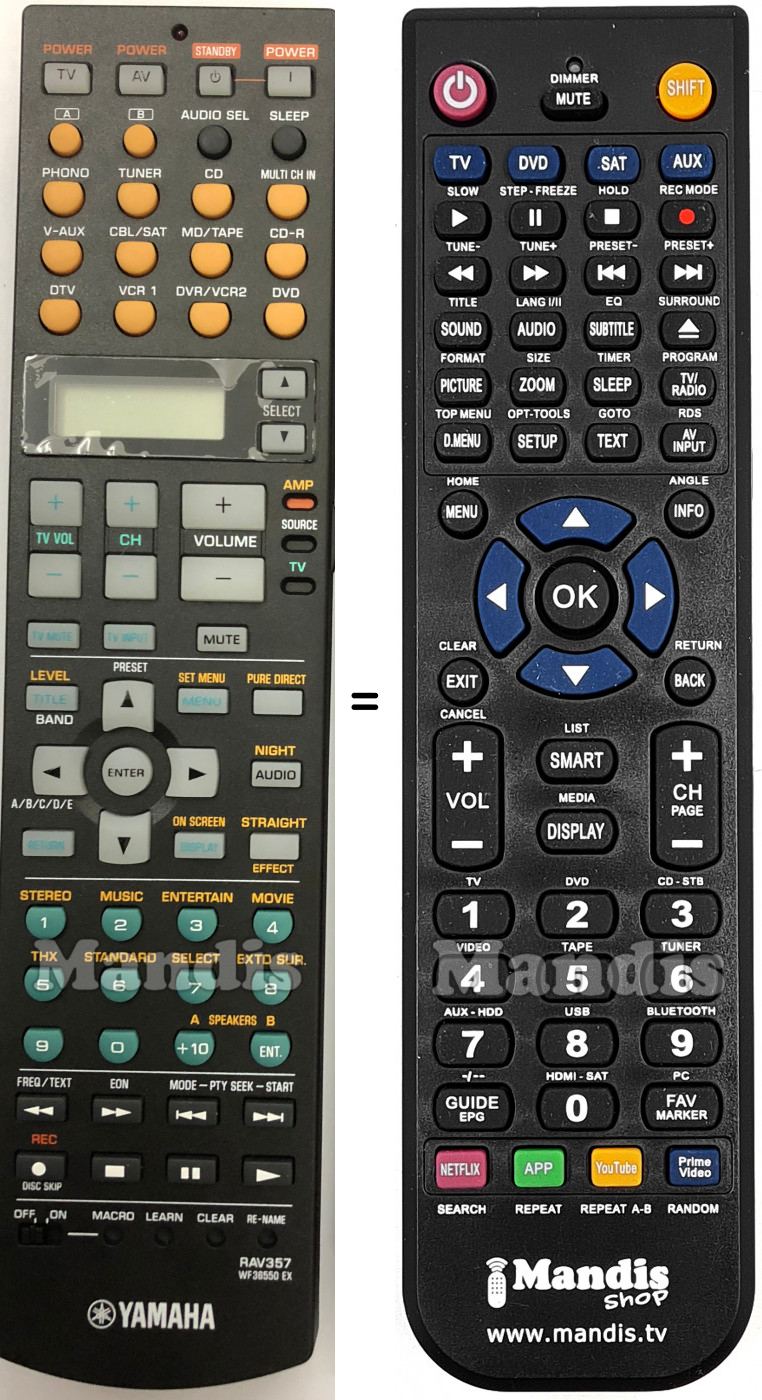 Telecomando equivalente Yamaha RAV357