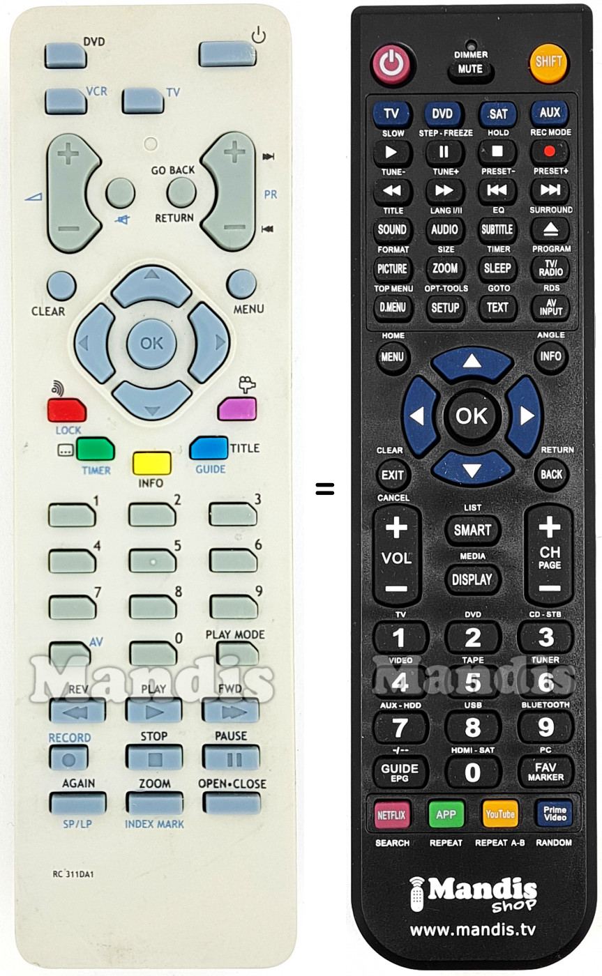 Telecomando equivalente RCT311DA1