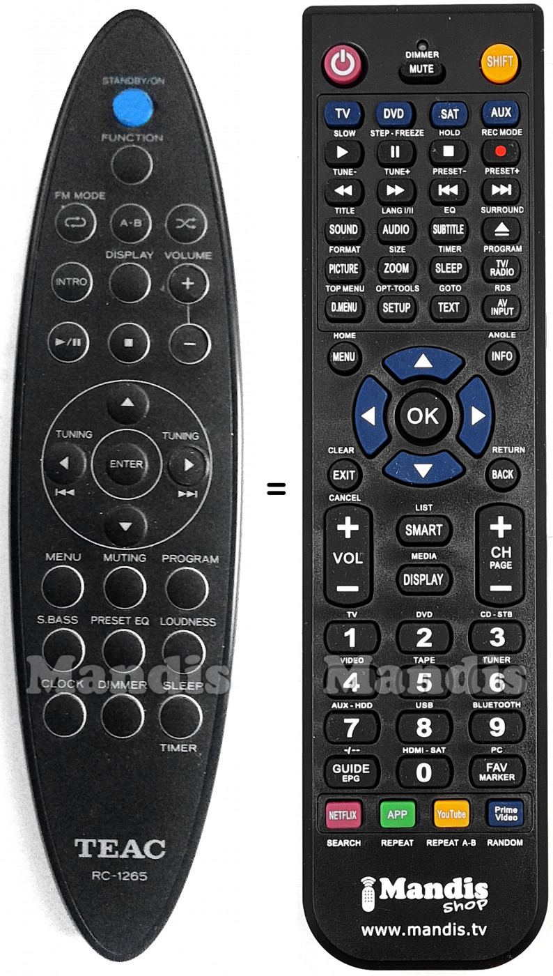Telecomando equivalente RC-1265
