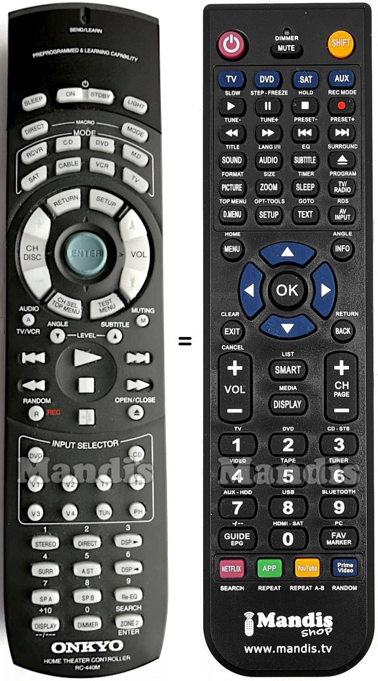 Telecomando equivalente Onkyo RC-440M