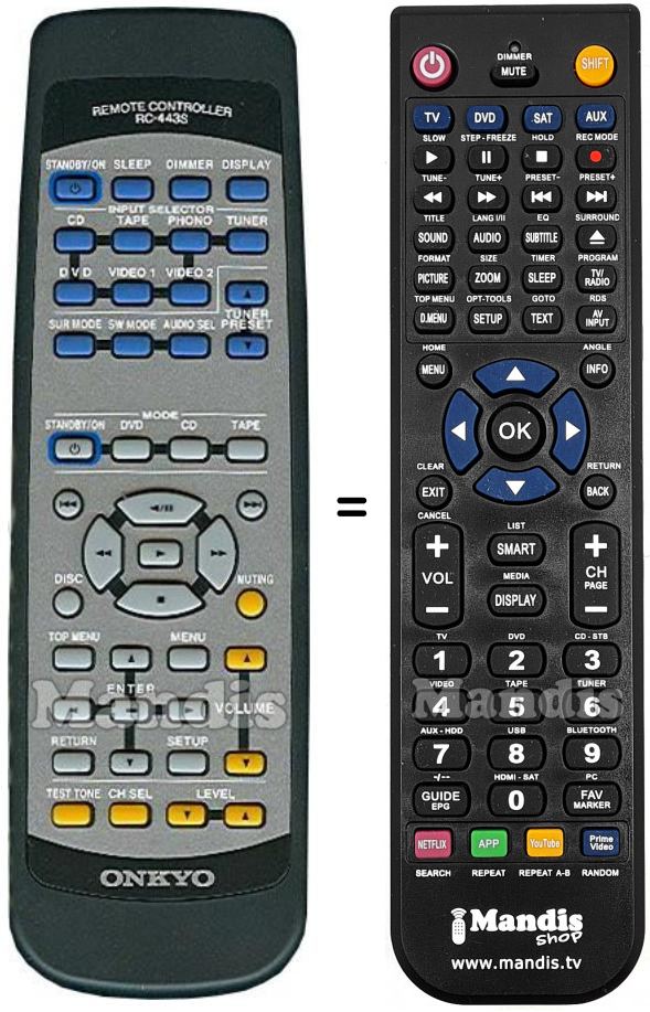 Telecomando equivalente Onkyo RC-443S