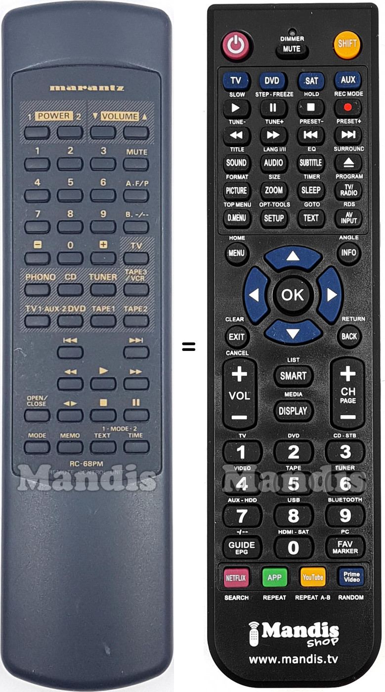 Telecomando equivalente RC-68PM