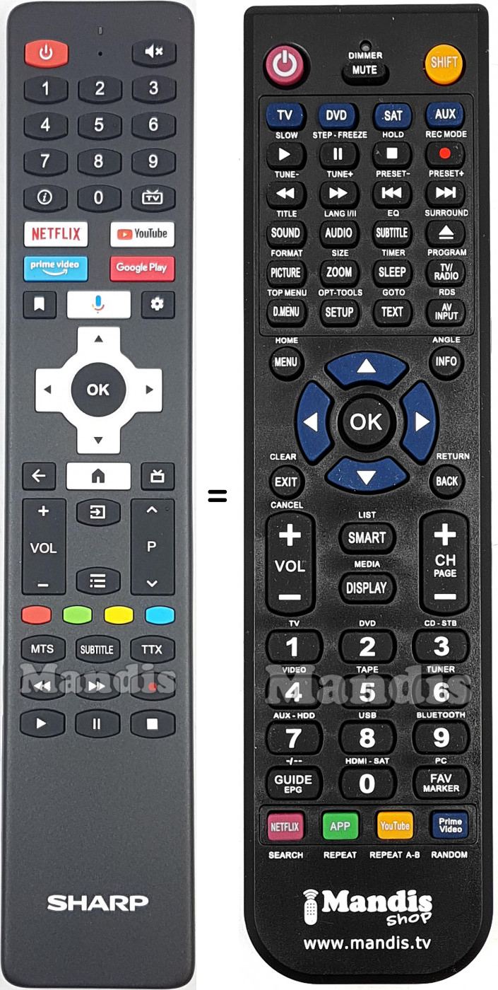 Telecomando equivalente Sharp RC-ES02-EN27