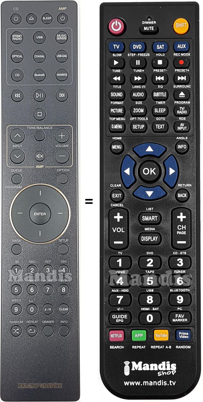 Telecomando equivalente Marantz RC002PMND