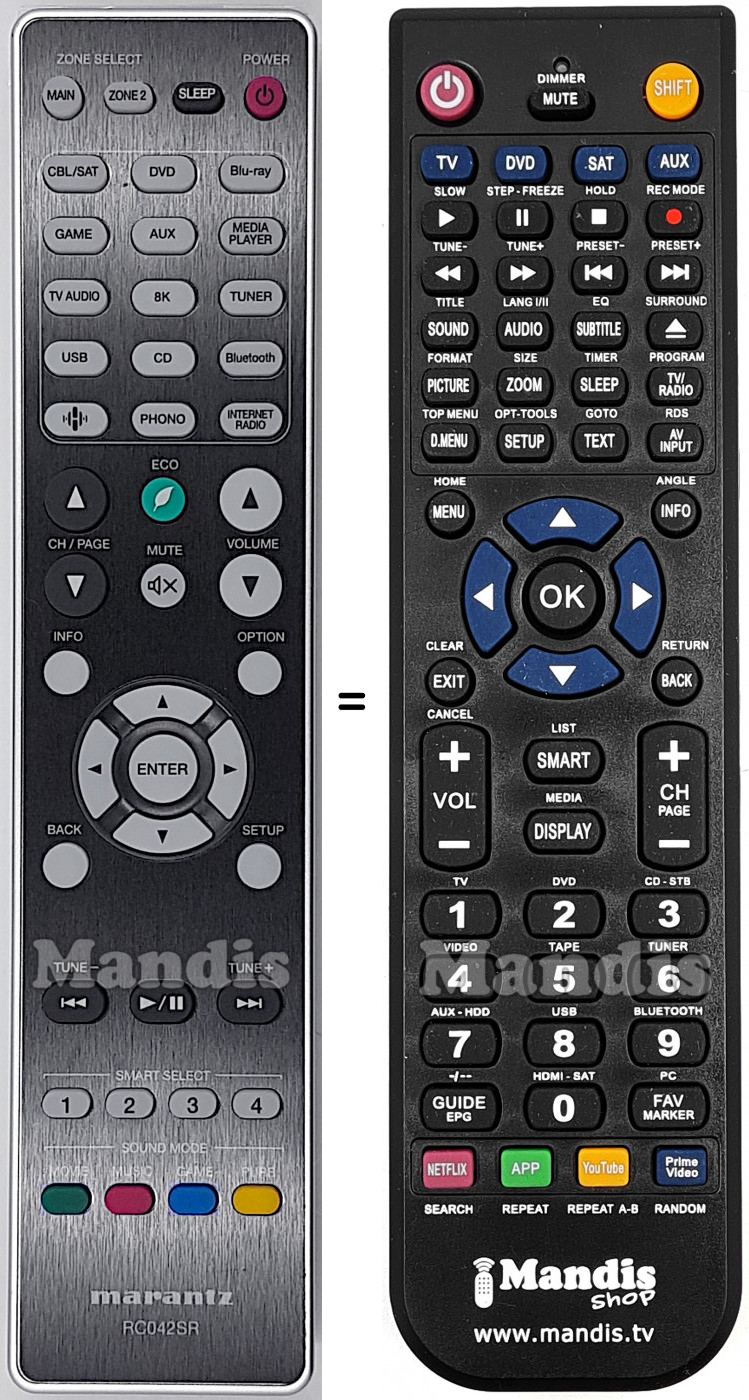 Telecomando equivalente Marantz RC042SR