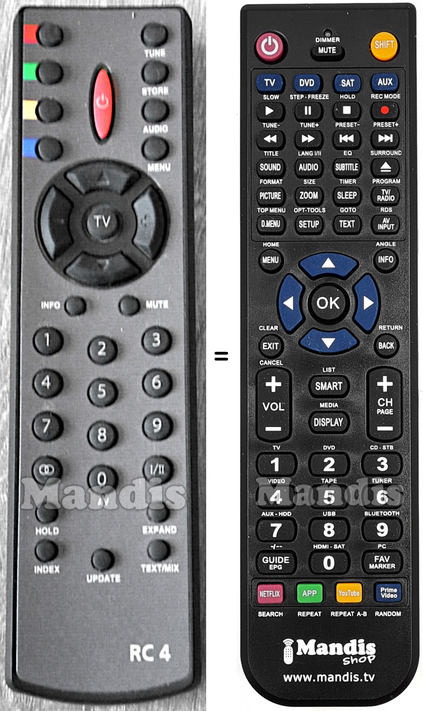 Telecomando equivalente Bush-RC4