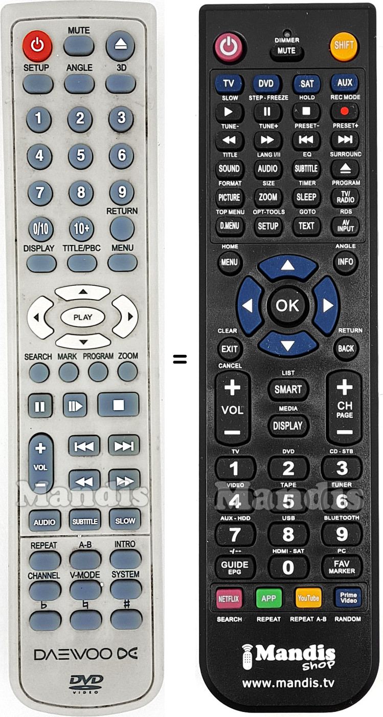 Telecomando equivalente Daewoo REMCON1225