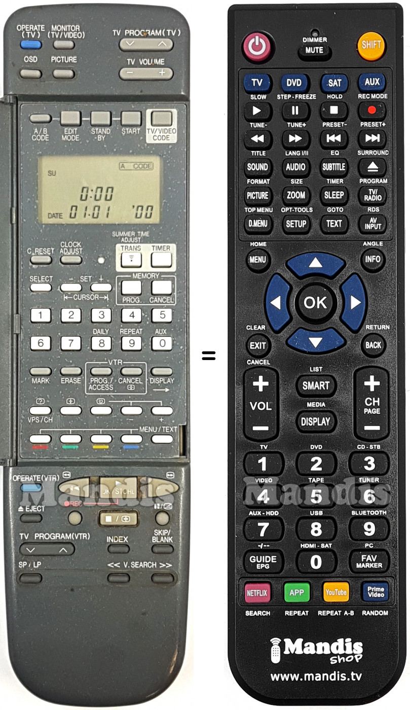 Telecomando equivalente JVC REMCON2126