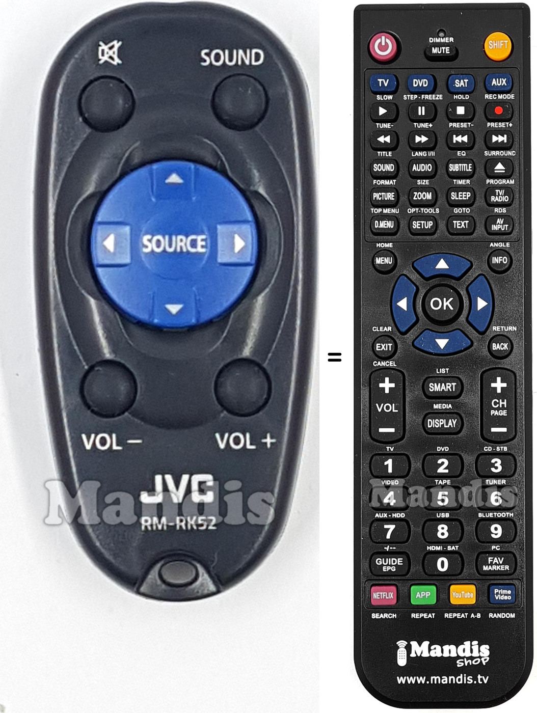 Telecomando equivalente JVC RM-RK52M
