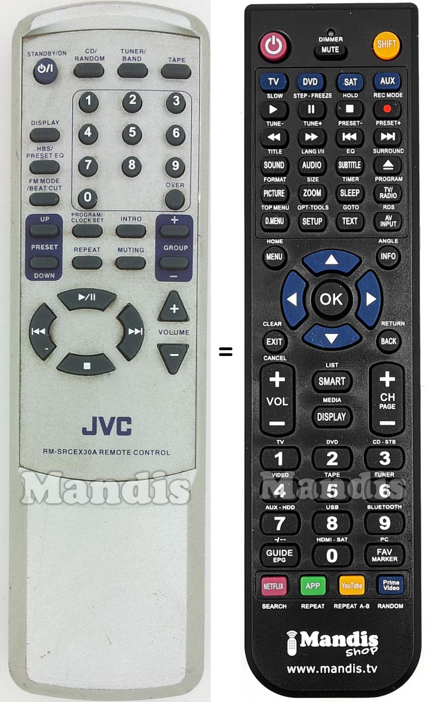 Telecomando equivalente JVC RM-SRCEX30A