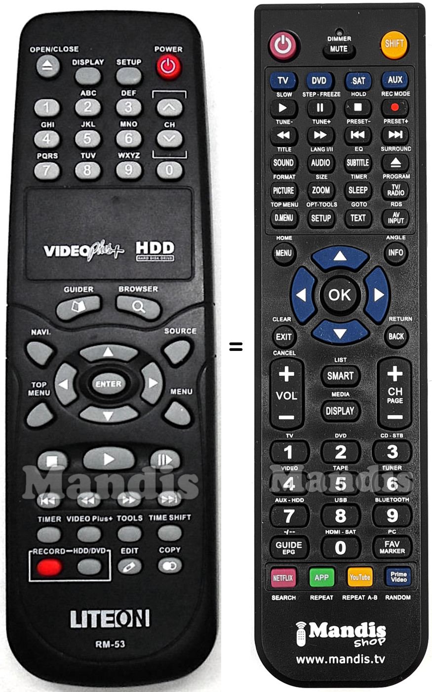 Telecomando equivalente LITE-ON RM-53
