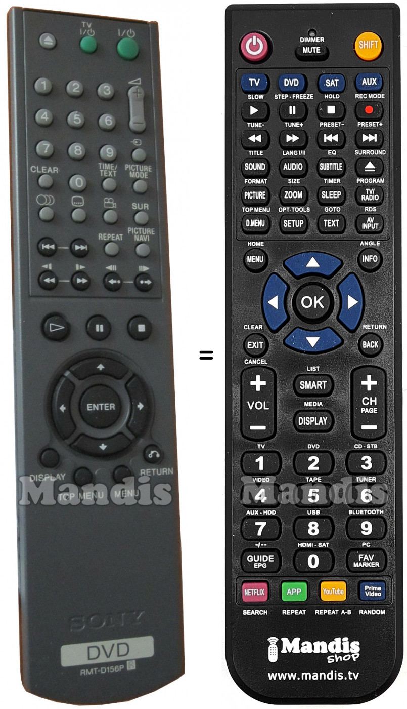 Telecomando equivalente RMT-D156P