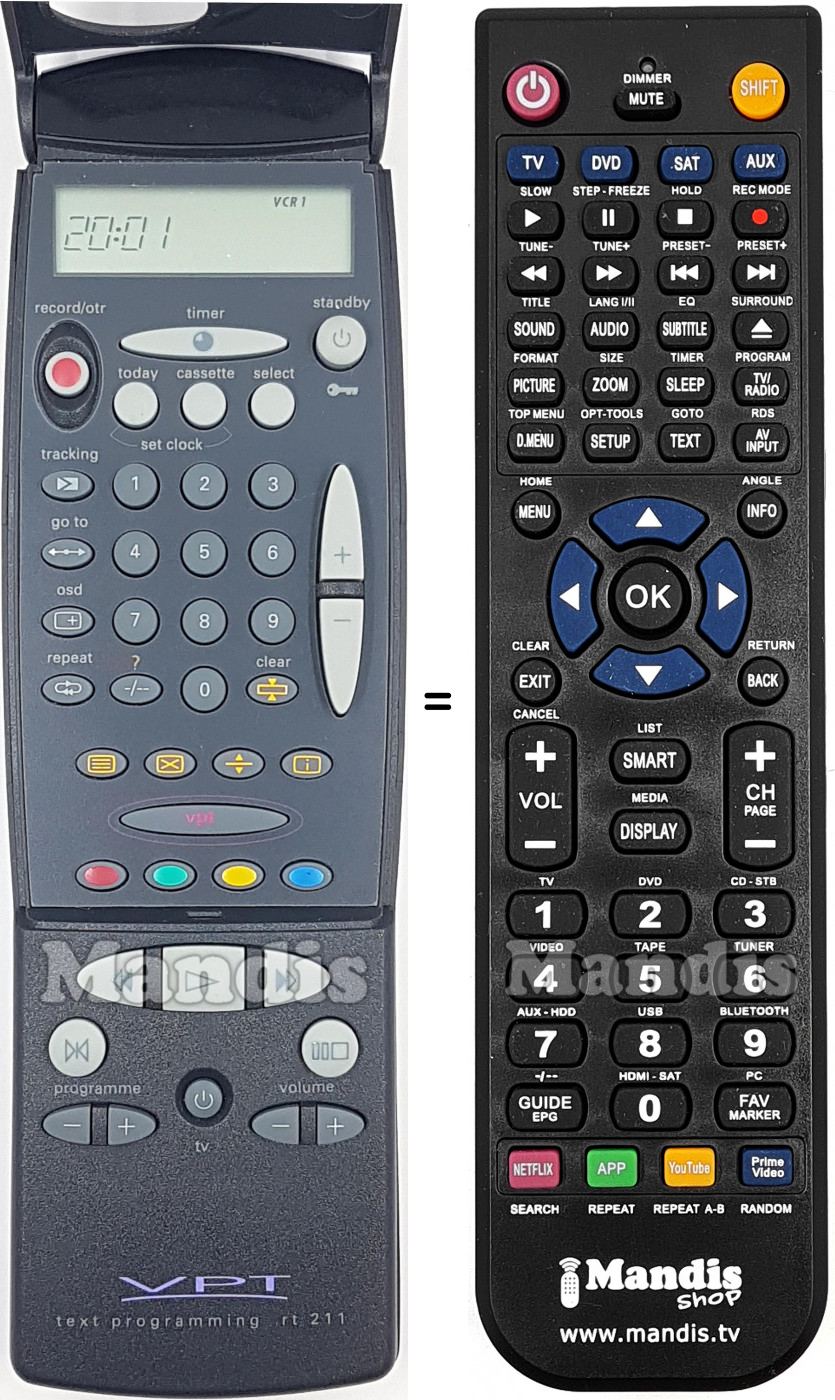 Telecomando equivalente Philips RT211-114