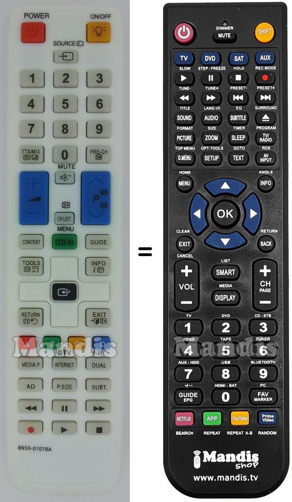 Telecomando equivalente Samsung BN59-01078A