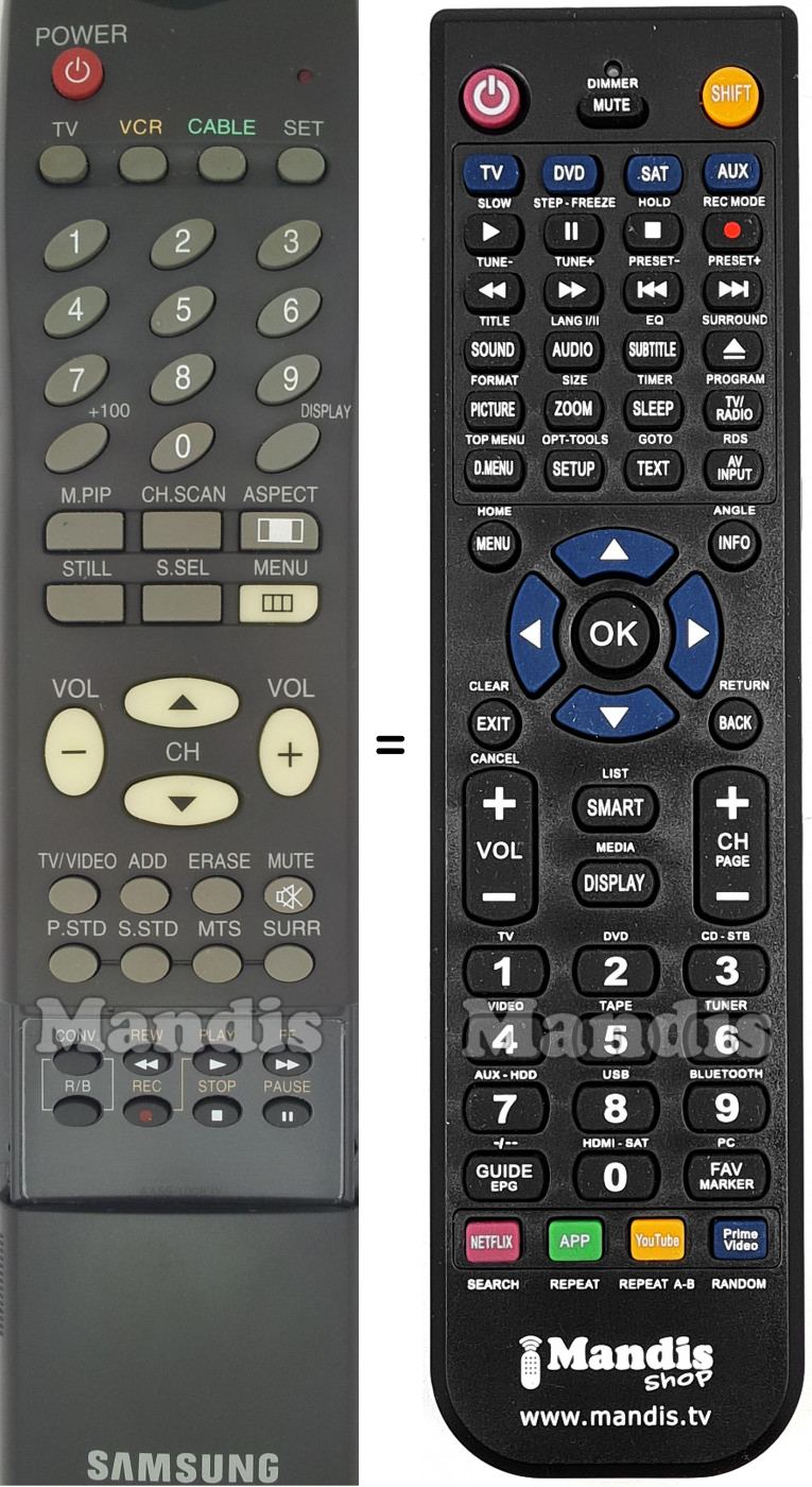 Telecomando equivalente AA5910083Y-TV