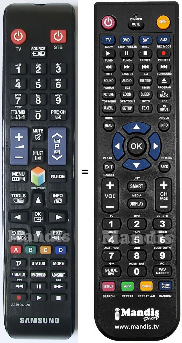 Telecomando equivalente Samsung AA59-00792A