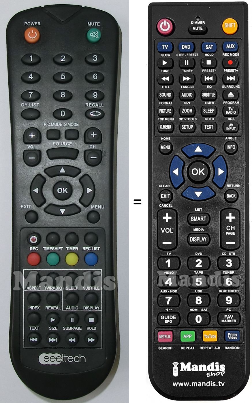 Telecomando equivalente SEELTECH SELD28-D08HB