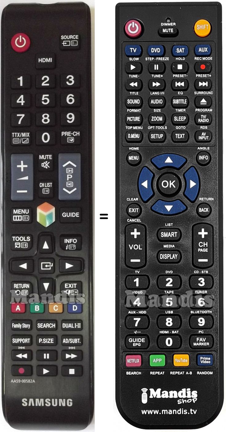 Telecomando equivalente Samsung AA59-00582A