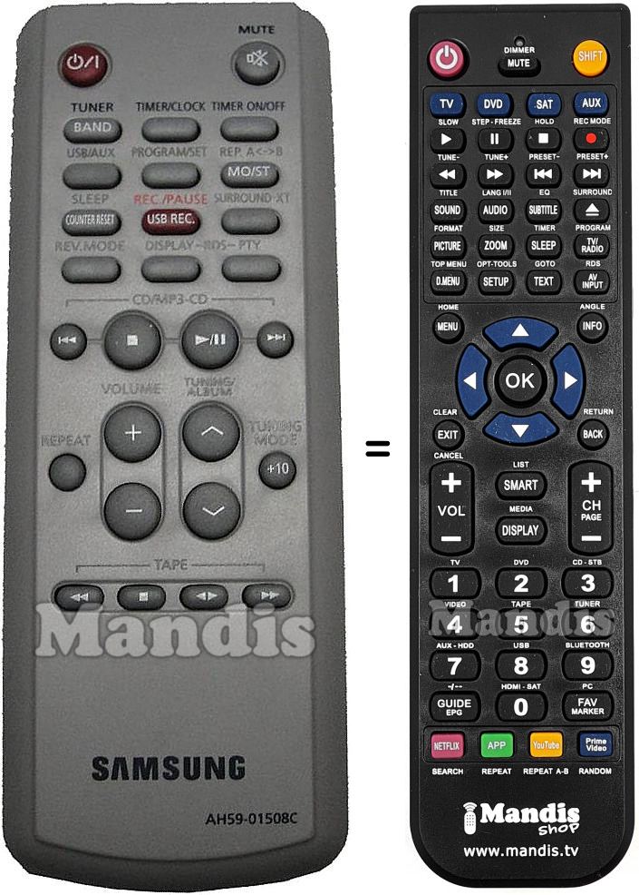 Telecomando equivalente Samsung AH5901508C