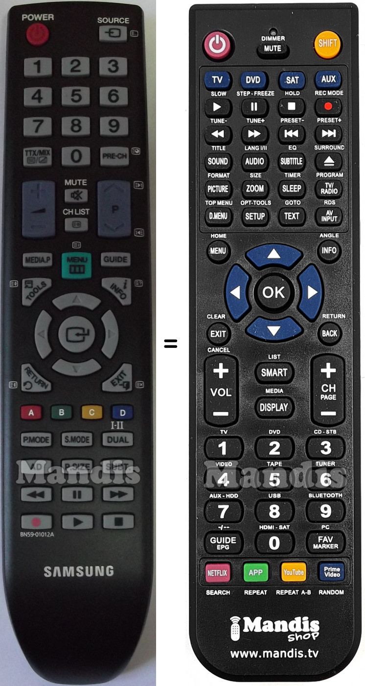 Telecomando equivalente Samsung BN59-01012A