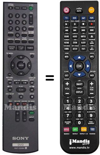 Telecomando equivalente Sony RMTD246A