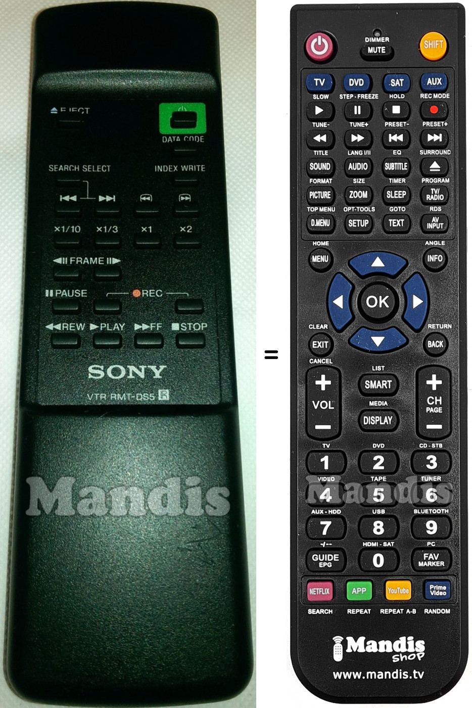 Telecomando equivalente Sony RMT-DS5
