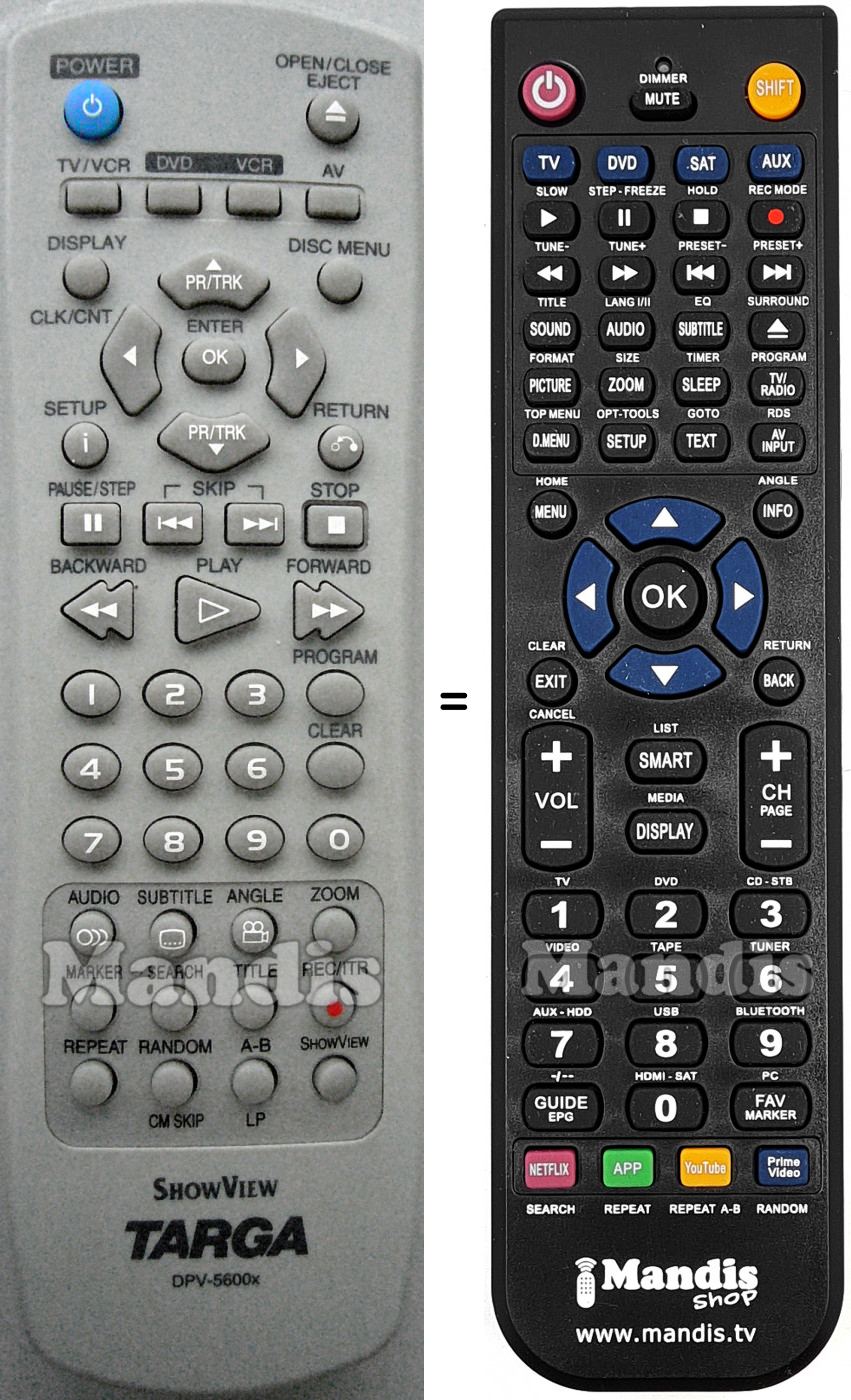 Telecomando equivalente Targa DPV-5400X