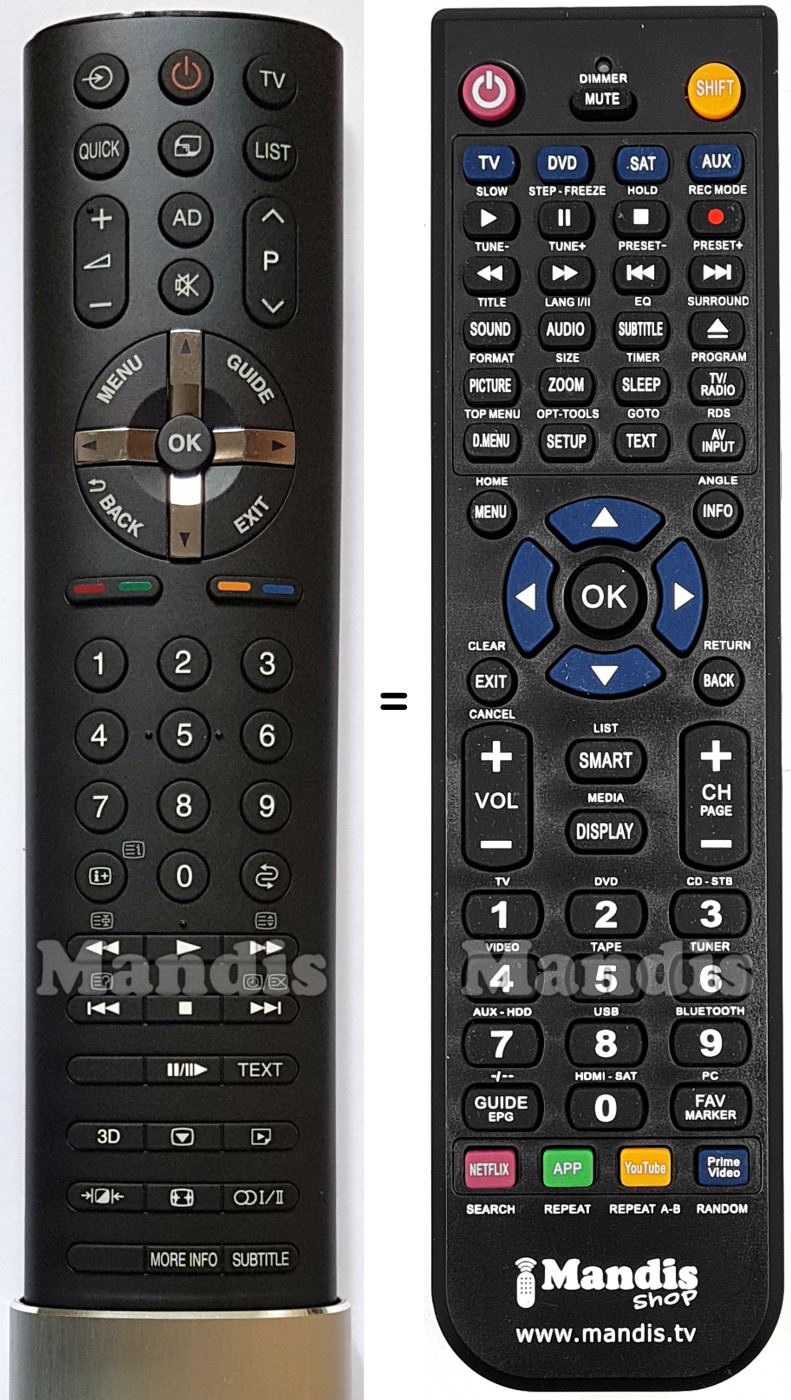 Telecomando equivalente Toshiba CT90383