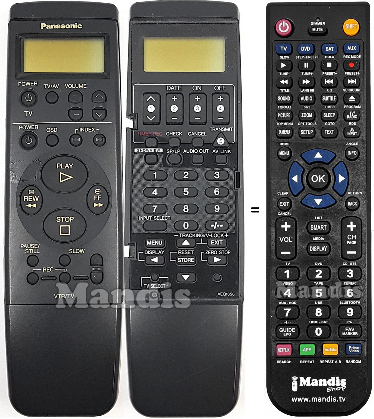 Telecomando equivalente Panasonic VEQ1656