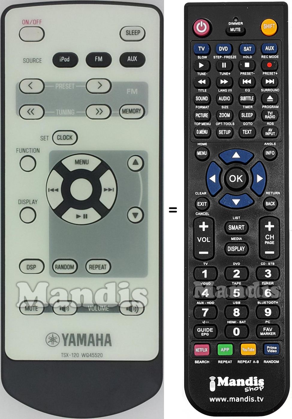 Telecomando equivalente Yamaha WQ455200