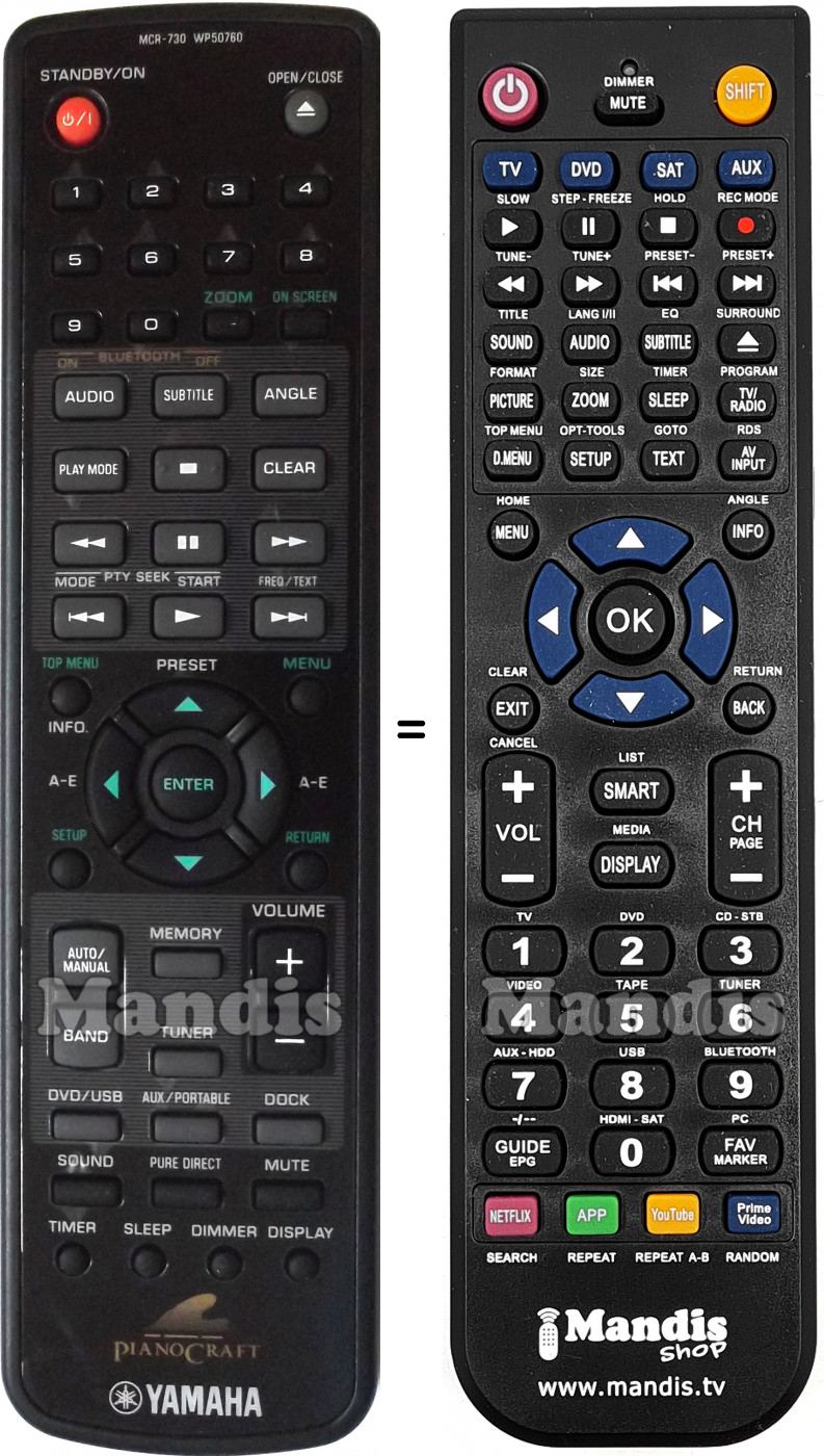 Telecomando equivalente Yamaha MCR-730