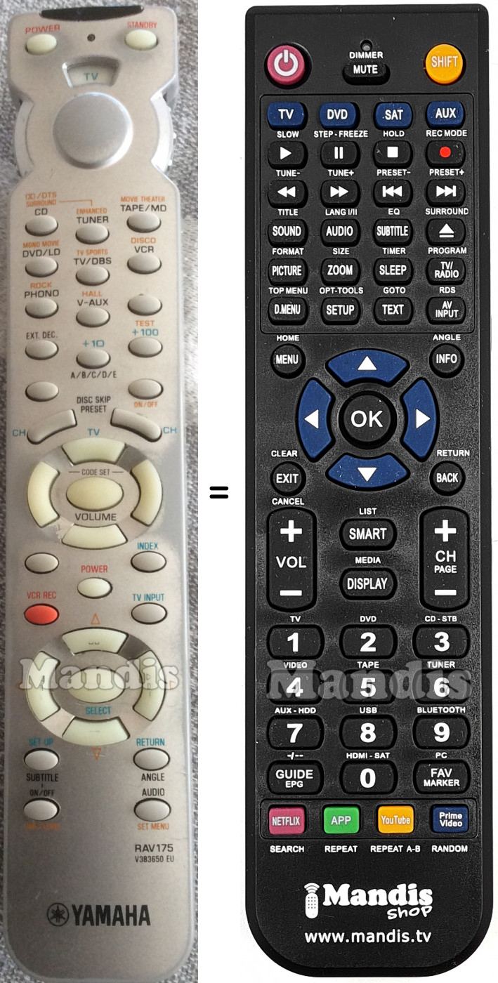 Telecomando equivalente RAV175