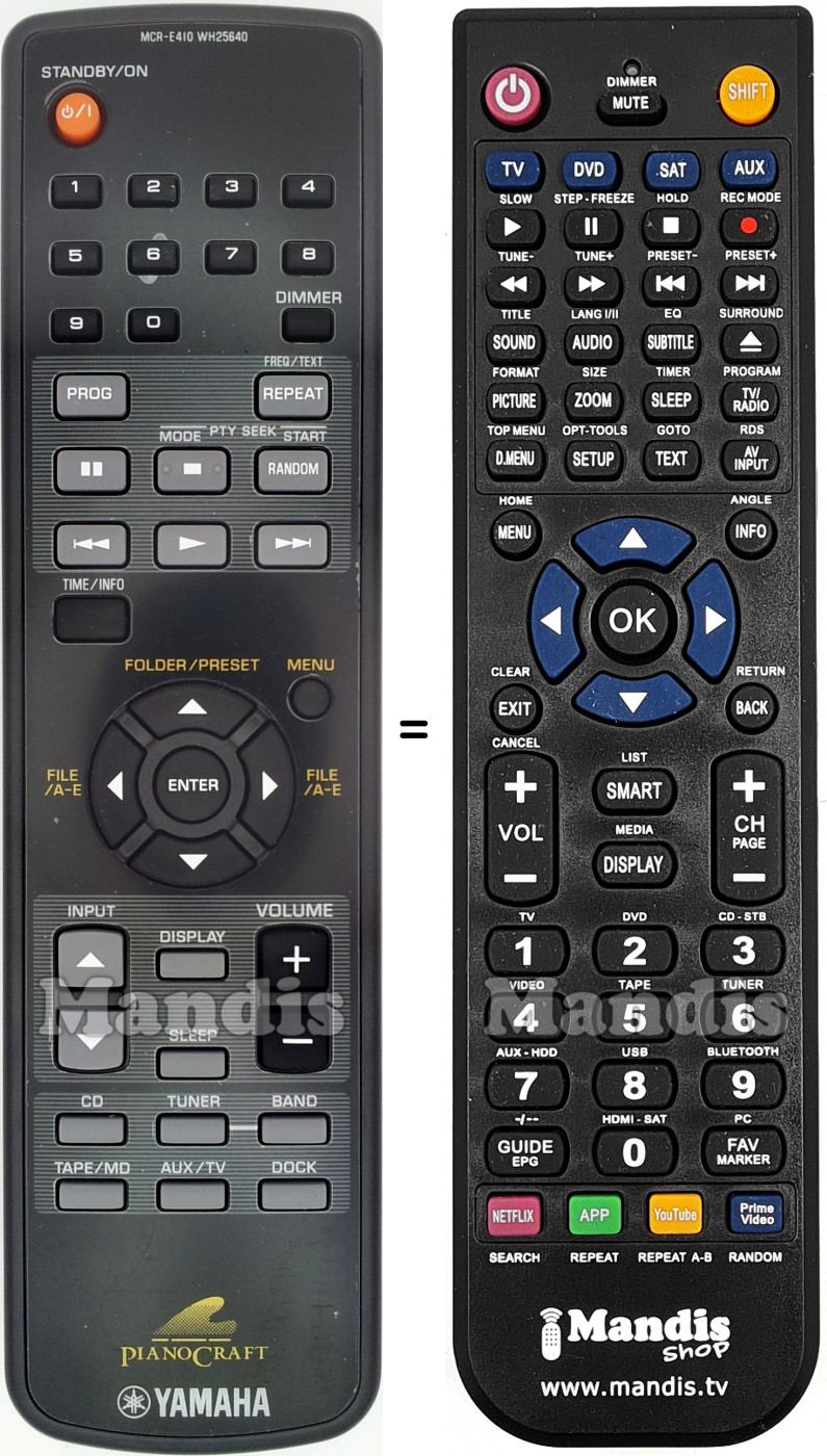 Telecomando equivalente Yamaha MCR-E410