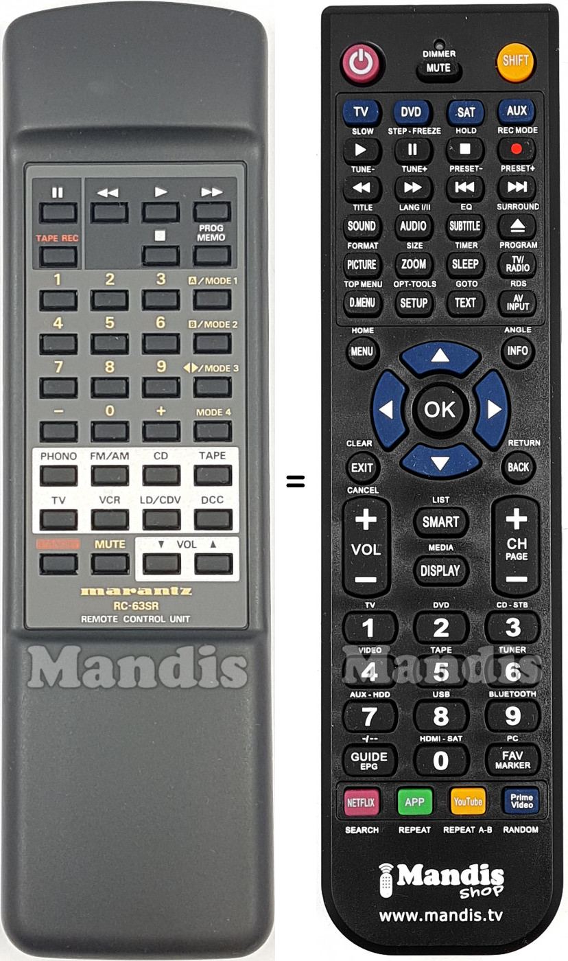 Telecomando equivalente Marantz RC-63SR