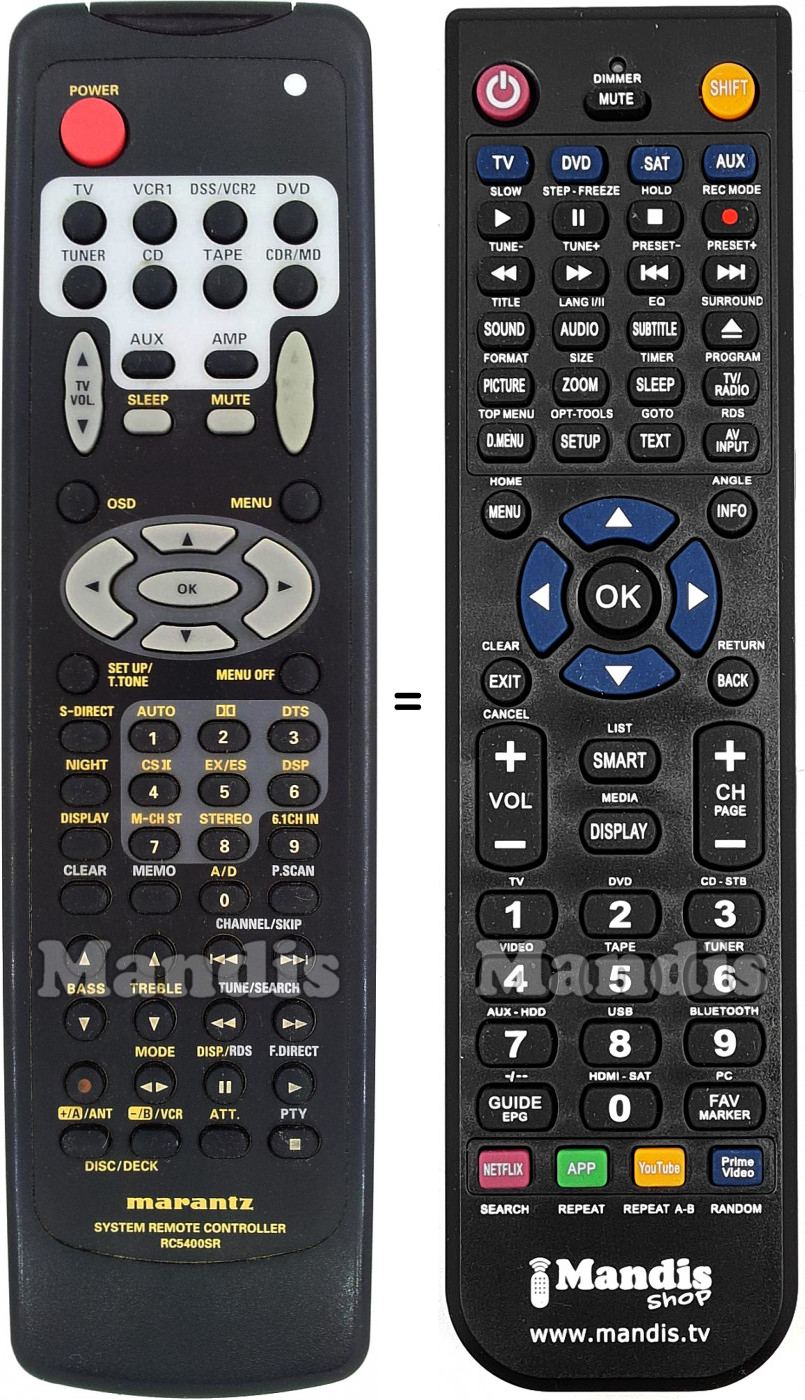 Telecomando equivalente Marantz RC5400SR